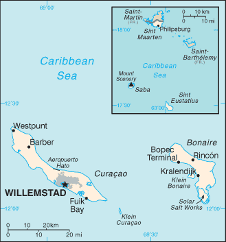 Map of the Netherlands Antilles