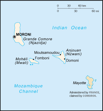 Map of the Comoros