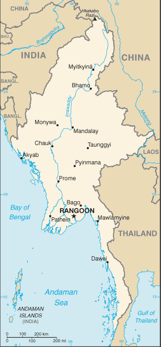 Map of Myanmar