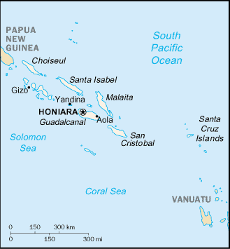 Map of the Solomon Islands