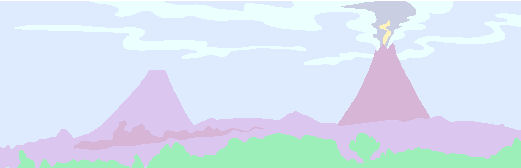 Capped volcano and Active Volcano